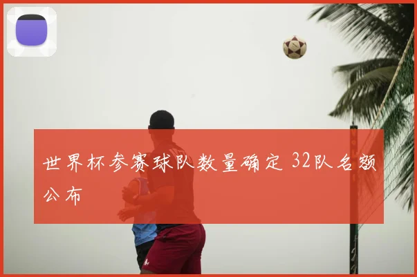 世界杯参赛球队数量确定 32队名额公布